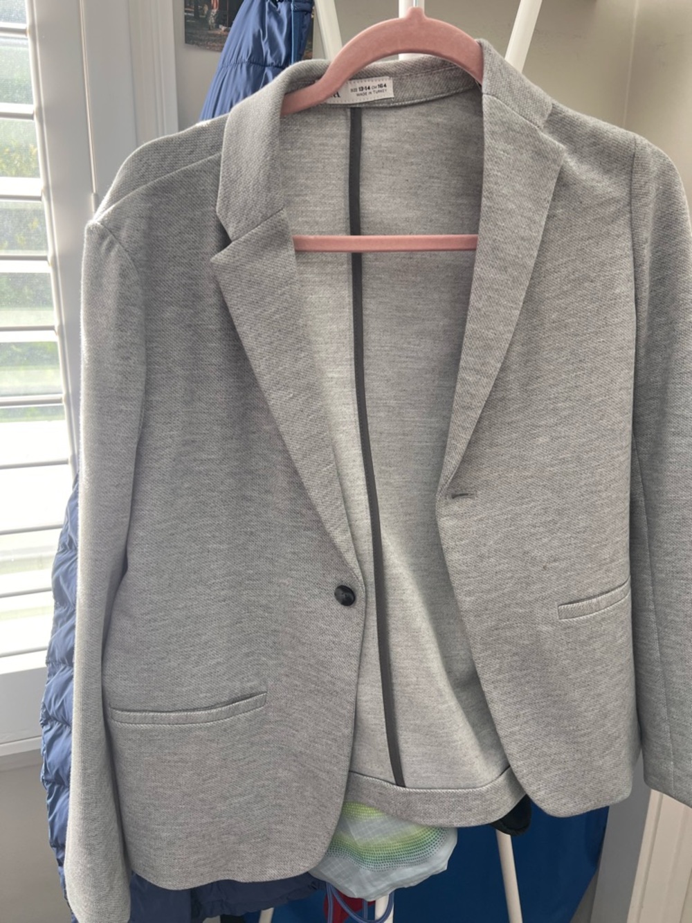 Zara Light Gray Knit Blazer for Kids